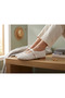 Genuine Leather Buckle-Studded Women's Ballerina Shoes