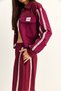 Women's Cherry Stripe Detailed Contrast Textured Jacket Wide Leg Trousers Set 8075 60286154 - 6