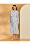 Women Blue Printed Long Sleeve Dress - 4