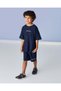 Boys Navy Placement Print Shorts - 5