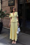 Yellow Pleated Skirt Short Sleeve Blazer Jacket Suit - 6