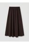 Lcw Modest Brown Modal Textured Pleated Skirt - 2