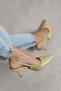 Elara Light Green Matte Slingback V Vamp Line Pointed Toe Women's Heeled Shoes - 3