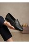 25484204Y Women's Genuine Leather Buckle Thin Sole Loafer Shoes - 2