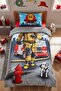 Little Hero Firefighter Patterned Single Baby Kids Bedding Set - 5
