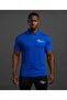 Sax Blue Polo Collar Groove Printed Pique Fabric T-Shirt