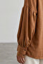 Cinnamon Balloon Sleeve Wide Cuff Oversize Linen Shirt Alc-X15426 - 3