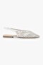 Women's Selira White Leather Perforated Ballerinas - 3
