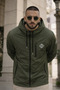 Men's Printed Hooded Khaki Raincoat & Windbreaker - 2