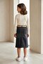 Girl's Midi Length Belted Denim Skirt - 2