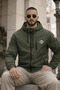 Men's Printed Hooded Khaki Raincoat & Windbreaker - 4