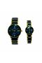 Crimson Duo Couple Watch Set for Men & Women, Quartz Analog Watches, Black Gold Strap, - 2