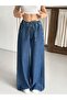 Women's Ultra Comfortable Wide Leg Denim Trousers with Elastic Waist