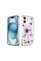 Apple iPhone 12 Case Daisy Glitter Magsafe Cover - Purple