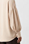 Vanilla Balloon Sleeve Wide Cuff Oversize Linen Shirt Alc-X15426 - 3