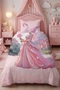 Fairy Tale Castle Patterned Single Baby Kids Bedding Set - 4