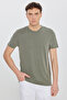 Men's Khaki Soft Textured Slim Fit Slim Fit Crew Neck T-Shirt
