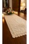 Buldan Raw Linen with Hand Embroidered Lace 45X120 100% Cotton Runner - 3