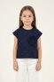 Floral Appliqué Stone Embroidered Girls' T-Shirt - 2