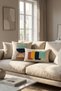 Modern Bohemian Tufting Punch Embroidered Linen Blend Double Throw Pillow Cover Living Room Decor (45X45/30X50Cm) - 4