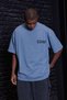 Men's Black Oversize T-Shirt - Minimalist Wide Fit T-Shirt with "Fast" Printed Logo on Chest and Back - 5