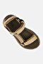 Men Brand Logo Velcro Closure Sandals, Taupe - 3