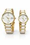 Crimson Duo Couple Watch Set SD7113 White & Gold plasticQuartz Analog Watches
