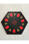 Set of 2 Leather Coasters - Genuine Vegetable Leather - Traditional Tea Coaster Printed - Handmade Coaster - 3