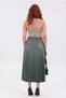 Pleated Midi Skirt High Waist Elastic Casual & Stylish Women's Skirt - 4