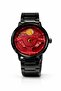 STEERX Men’s Analog Watch Red Dial Black Stainless Steel Strap Quartz Luxury Wrist Watch