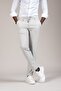 Slimfit Thin Striped Summer Jogger Pants with Threaded Waistband and Elastic Lycra