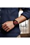 STEERX Men’s Analog Watch Red Dial Black Stainless Steel Strap Quartz Luxury Wrist Watch - 6