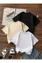 Boy's 3-Pack Minimal Mountain Printed Beige-White-Black Combed Cotton T-Shirt - 3