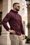 Men's Trend Premium Hooded Claret Red Raincoat & Windbreaker - 5