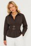 Stylish Shirt with Brown Corset Detail – Modern Cut with Focused Waistline - 2