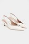 Alvera Beige Rustic Accessory Detail Pointed Toe Women's Heeled Shoes - 4