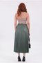 Women's Pleated Midi Skirt with Elastic Waist, Comfortable Fit - 2