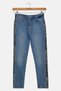 Women Boyfriend Fit Washed Slim Leg Stretchable Jeans, Blue - 2