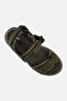 Men Brand Logo Velcro Closure Sandals, Dark Olive - 3