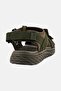 Men Brand Logo Velcro Closure Sandals, Dark Olive - 2