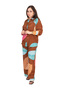 Brown Multicolor Leaf Motif Printed Co-Ord Set