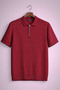 Polo Collar Zippered Knitted Old Money Knitted First Quality Soft Short Sleeve Men's T-Shirt