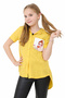 Girl's Yellow Color Style Shirt with Button Closure, Digital Print, Pockets and Back Detail
