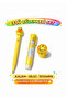 3-Piece Yellow Fun Tip Pen Set |   Pencil + Eraser + Stamp Children's School Toy Set