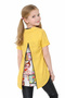 Girl's Yellow Color Style Shirt with Button Closure, Digital Print, Pockets and Back Detail - 2