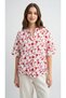 Women's Süzene Worked Italian Judge Collar Three Quarter Sleeve 100% Cotton Shirt