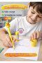 3-Piece Yellow Fun Tip Pen Set |   Pencil + Eraser + Stamp Children's School Toy Set - 2