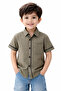 Boy's Khaki Color Shirt with Button Closure and Pockets
