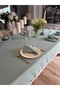 Royal Lace Detailed Mint Green Tablecloth - 6