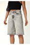 Women's Gray Color Denim Shorts